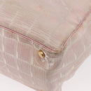CHANEL New Travel Line Tote Bag Nylon Pink CC Auth bs30088-16
