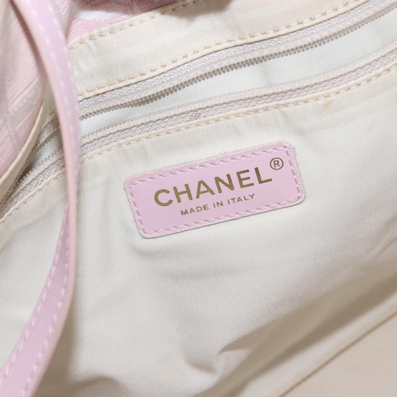 CHANEL New Travel Line Tote Bag Nylon Pink CC Auth bs30088
