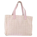 CHANEL New Travel Line Tote Bag Nylon Pink CC Auth bs30088-1