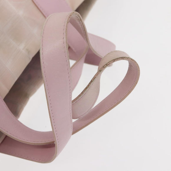 CHANEL New Travel Line Tote Bag Nylon Pink CC Auth bs30088