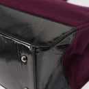 CHANEL Tote Bag Cotton Purple Black CC Auth bs30089-15