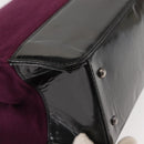 CHANEL Tote Bag Cotton Purple Black CC Auth bs30089-16