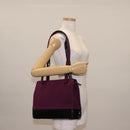 CHANEL Tote Bag Cotton Purple Black CC Auth bs30089-22