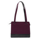CHANEL Tote Bag Cotton Purple Black CC Auth bs30089-2