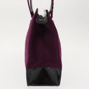 CHANEL Tote Bag Cotton Purple Black CC Auth bs30089-3