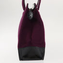 CHANEL Tote Bag Cotton Purple Black CC Auth bs30089-4