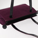 CHANEL Tote Bag Cotton Purple Black CC Auth bs30089-6