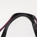 CHANEL Tote Bag Cotton Purple Black CC Auth bs30089-14
