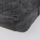 CHANEL Cococoon Shoulder Bag Nylon Gray Silver CC Auth bs30090-16