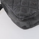 CHANEL Cococoon Shoulder Bag Nylon Gray Silver CC Auth bs30090-17