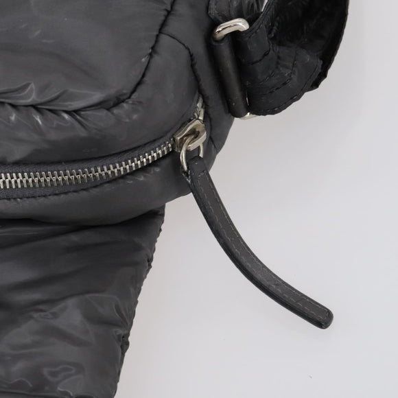 CHANEL Cococoon Shoulder Bag Nylon Gray Silver CC Auth bs30090