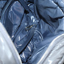 CHANEL Cococoon Shoulder Bag Nylon Gray Silver CC Auth bs30090-11