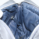 CHANEL Cococoon Shoulder Bag Nylon Gray Silver CC Auth bs30090-18