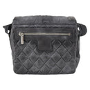 CHANEL Cococoon Shoulder Bag Nylon Gray Silver CC Auth bs30090-13