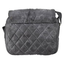 CHANEL Cococoon Shoulder Bag Nylon Gray Silver CC Auth bs30090-2