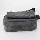 CHANEL Cococoon Shoulder Bag Nylon Gray Silver CC Auth bs30090-5