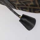 FENDI Zucca Canvas Boston Bag Black Brown Auth bs30091-18