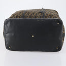 FENDI Zucca Canvas Boston Bag Black Brown Auth bs30091-5