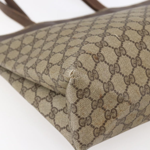GUCCI GG Supreme Tote Bag PVC Beige 156 02 109 Auth bs30092
