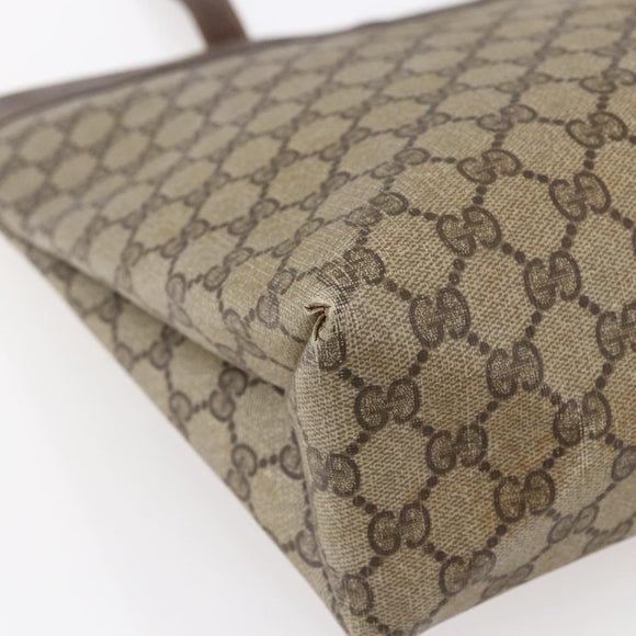 GUCCI GG Supreme Tote Bag PVC Beige 156 02 109 Auth bs30092