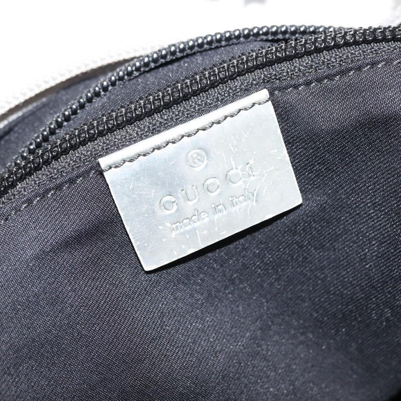 GUCCI GG Canvas Sherry Line Tote Bag Silver 131228 Auth bs30093