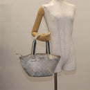 GUCCI GG Canvas Sherry Line Tote Bag Silver 131228 Auth bs30093-22