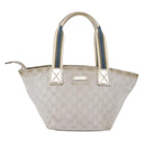 GUCCI GG Canvas Sherry Line Tote Bag Silver 131228 Auth bs30093-13