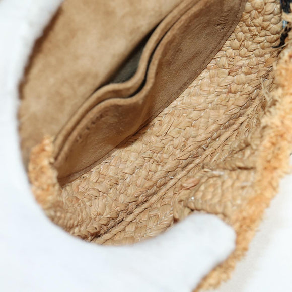 LOEWE Gate Bag Mini Shoulder Bag straw Beige Light Blue Auth bs30097A