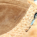 LOEWE Gate Bag Mini Shoulder Bag straw Beige Light Blue Auth bs30097A-12