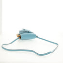 LOEWE Gate Bag Mini Shoulder Bag straw Beige Light Blue Auth bs30097A-7