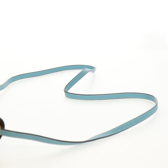 LOEWE Gate Bag Mini Shoulder Bag straw Beige Light Blue Auth bs30097A