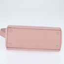 FENDI Dot Com Hand Bag Leather 2way Pink Silver Auth bs30098-5