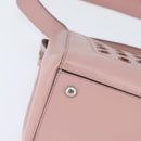 FENDI Dot Com Hand Bag Leather 2way Pink Silver Auth bs30098-9