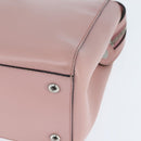 FENDI Dot Com Hand Bag Leather 2way Pink Silver Auth bs30098-18