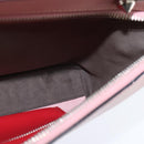 FENDI Dot Com Hand Bag Leather 2way Pink Silver Auth bs30098-20