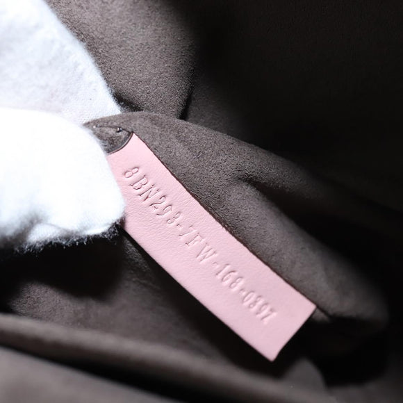 FENDI Dot Com Hand Bag Leather 2way Pink Silver Auth bs30098