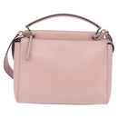 FENDI Dot Com Hand Bag Leather 2way Pink Silver Auth bs30098-2