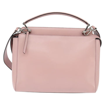 FENDI Dot Com Hand Bag Leather 2way Pink Silver Auth bs30098 - 0