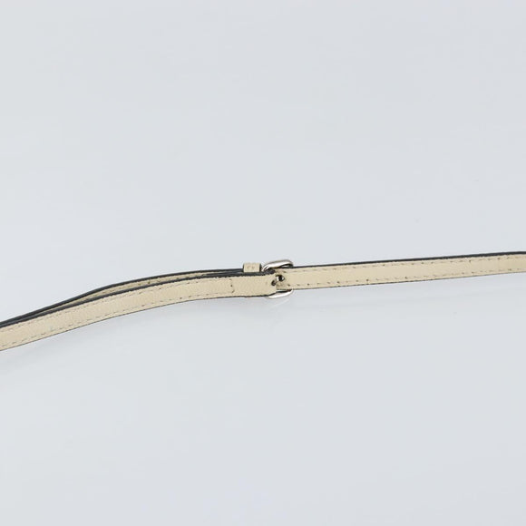 FENDI Micro Bucket Monster Shoulder Bag Leather 2way White Silver Auth bs30100