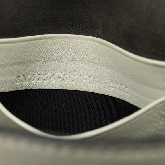 FENDI Micro Bucket Monster Shoulder Bag Leather 2way White Silver Auth bs30100