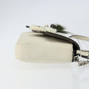 FENDI Micro Bucket Monster Shoulder Bag Leather 2way White Silver Auth bs30100-3