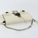 FENDI Micro Bucket Monster Shoulder Bag Leather 2way White Silver Auth bs30100-6