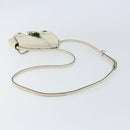 FENDI Micro Bucket Monster Shoulder Bag Leather 2way White Silver Auth bs30100-8