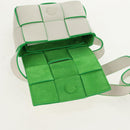 BOTTEGA VENETA MAXI INTRECCIATO Cassette Bag Leather White Green Auth bs30121A-20