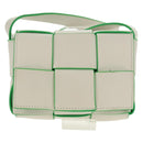 BOTTEGA VENETA MAXI INTRECCIATO Cassette Bag Leather White Green Auth bs30121A-13