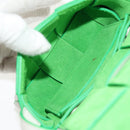 BOTTEGA VENETA MAXI INTRECCIATO Cassette Bag Leather White Green Auth bs30121A-11