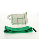 BOTTEGA VENETA MAXI INTRECCIATO Cassette Bag Leather White Green Auth bs30121A-12