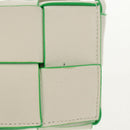 BOTTEGA VENETA MAXI INTRECCIATO Cassette Bag Leather White Green Auth bs30121A-2