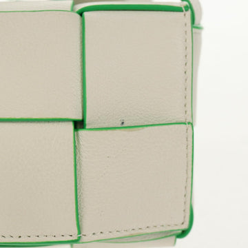 BOTTEGA VENETA MAXI INTRECCIATO Cassette Bag Leather White Green Auth bs30121M - 0