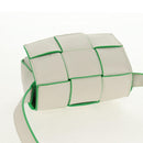 BOTTEGA VENETA MAXI INTRECCIATO Cassette Bag Leather White Green Auth bs30121A-8